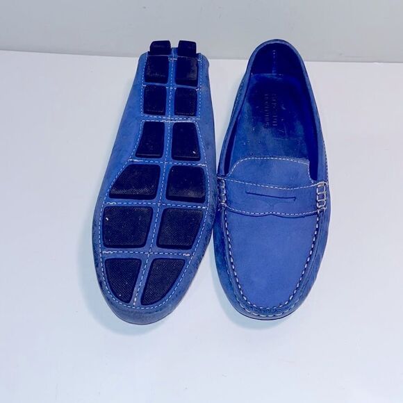 Mercanti Florentini blue suede leather driving flats loafers - Picture 4 of 4